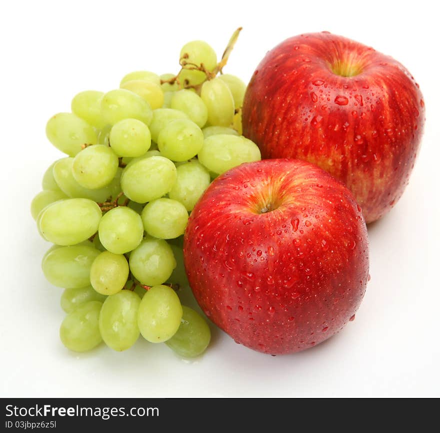 Fresh fruit on a white background