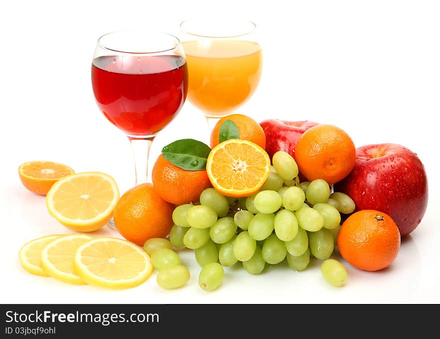 Fresh fruit on a white background. Fresh fruit on a white background