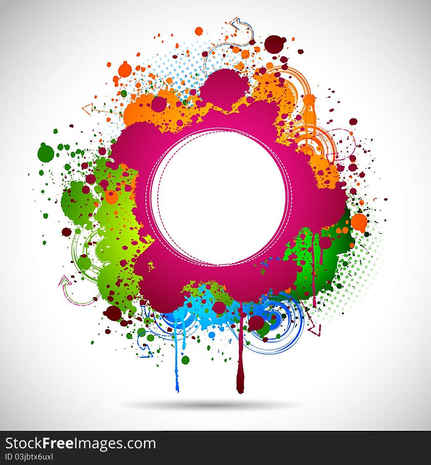 Illustration of grungy ink spot on abstract background. Illustration of grungy ink spot on abstract background