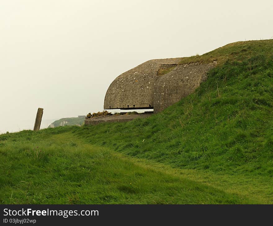 Air raid shelter on the Normandy coast. Air raid shelter on the Normandy coast