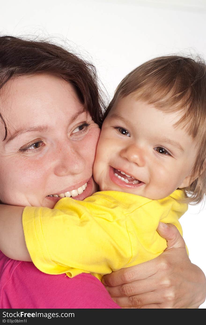 Mom smiles with daughter