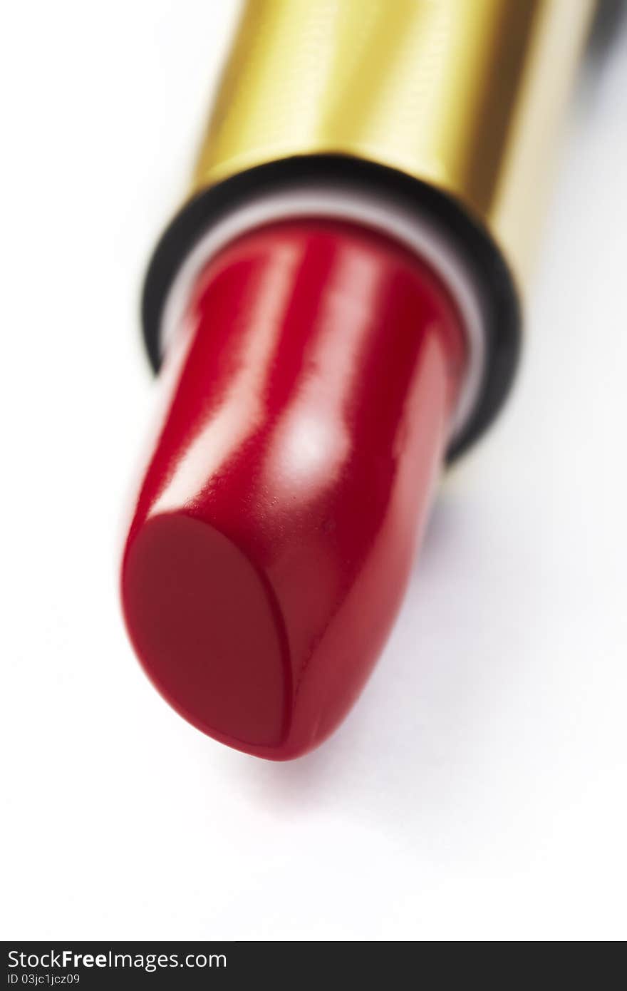 Lipstick on white background