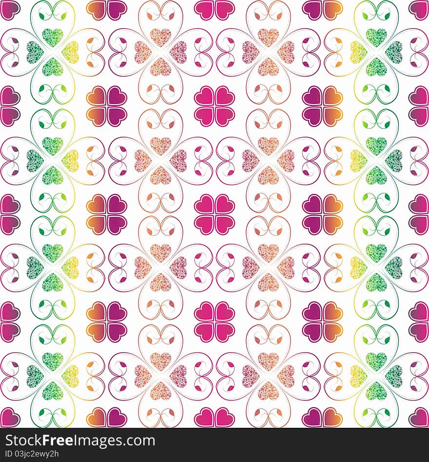 Abstract background of beautiful seamless hearts pattern