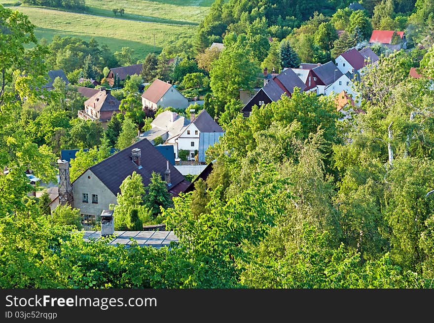 View of traditional village, picture taken in the Czech Republic.