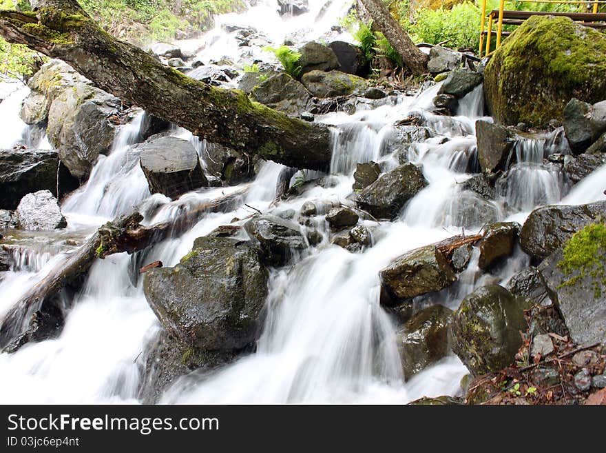 Waterfall in the mountains called dairy. Waterfall in the mountains called dairy