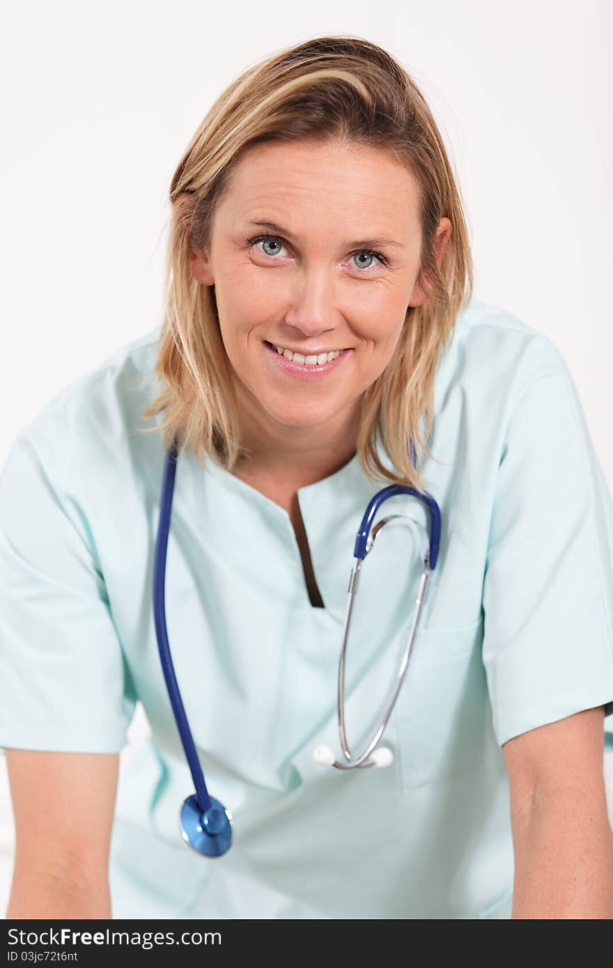 Portrait of young woman doctor in hospital. Portrait of young woman doctor in hospital