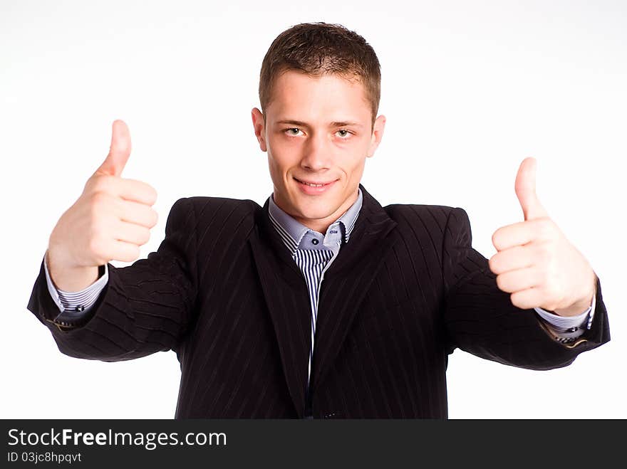 Cute guy in suit on a white. Cute guy in suit on a white