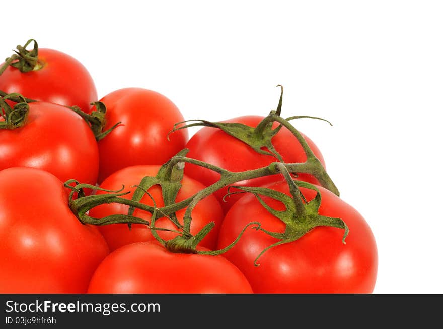 Fresh red tomato isolated on a white background