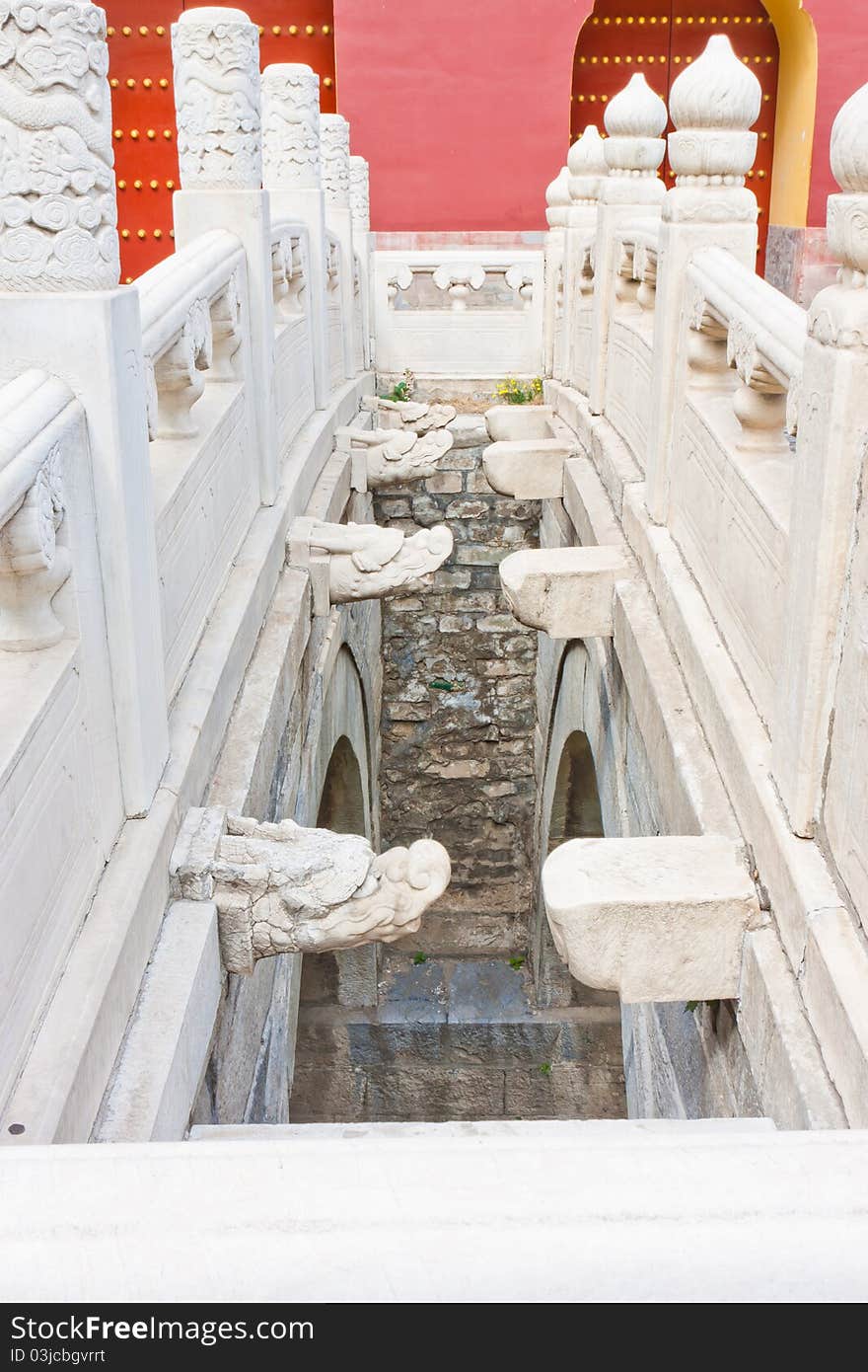 Stone Bridge Decorated With Dragon Sculptures