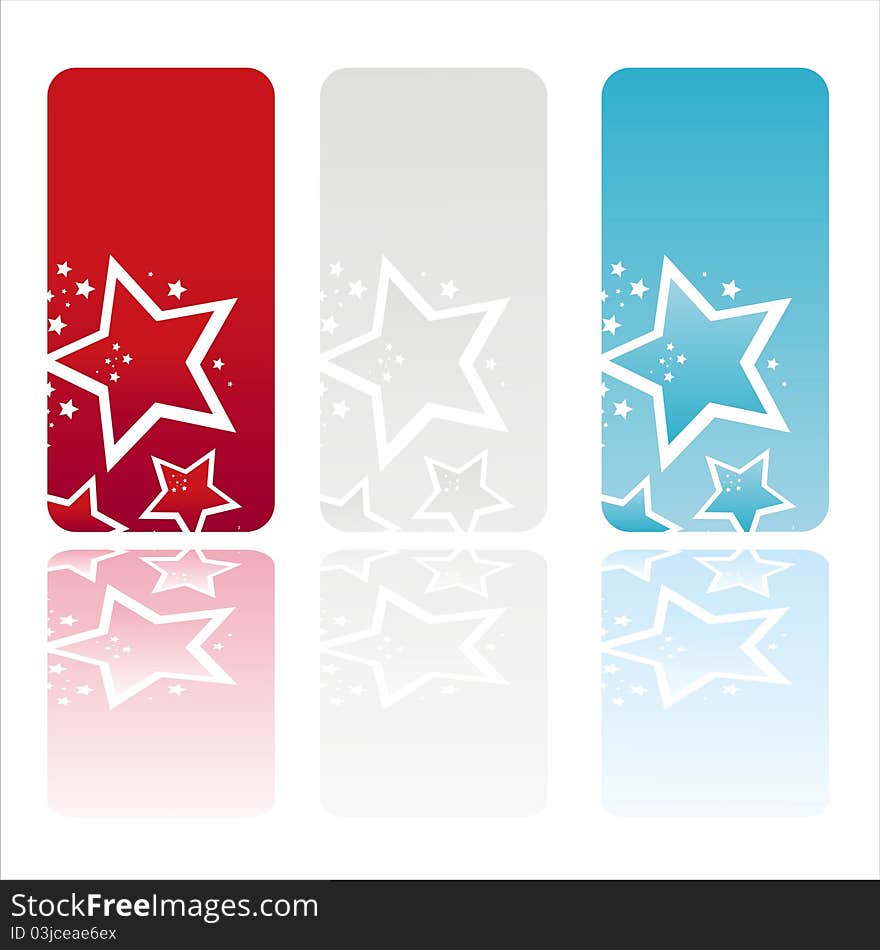 American Colored Stars Banners