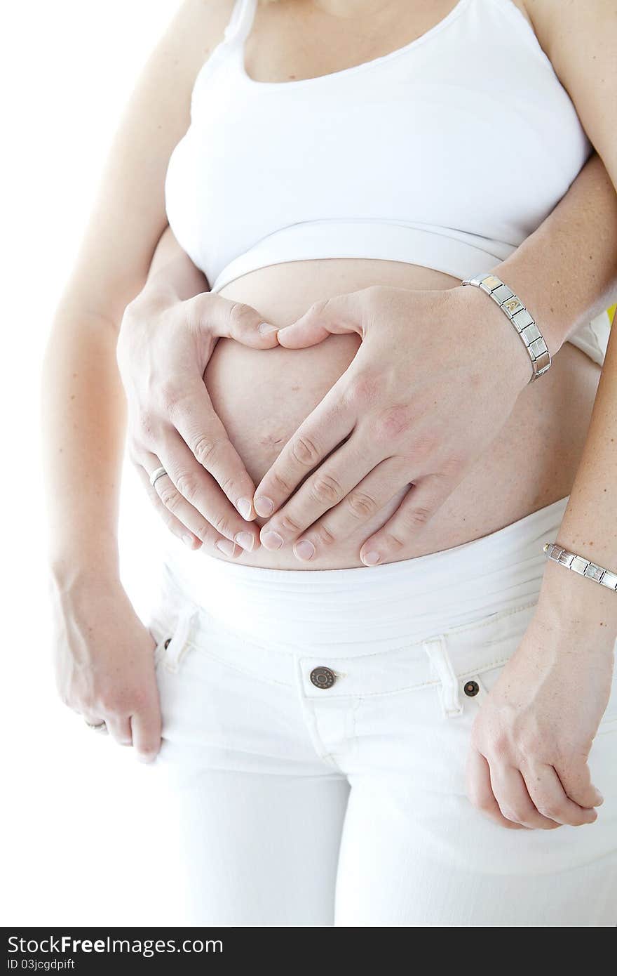 Shot of a pregnant woman and her belly