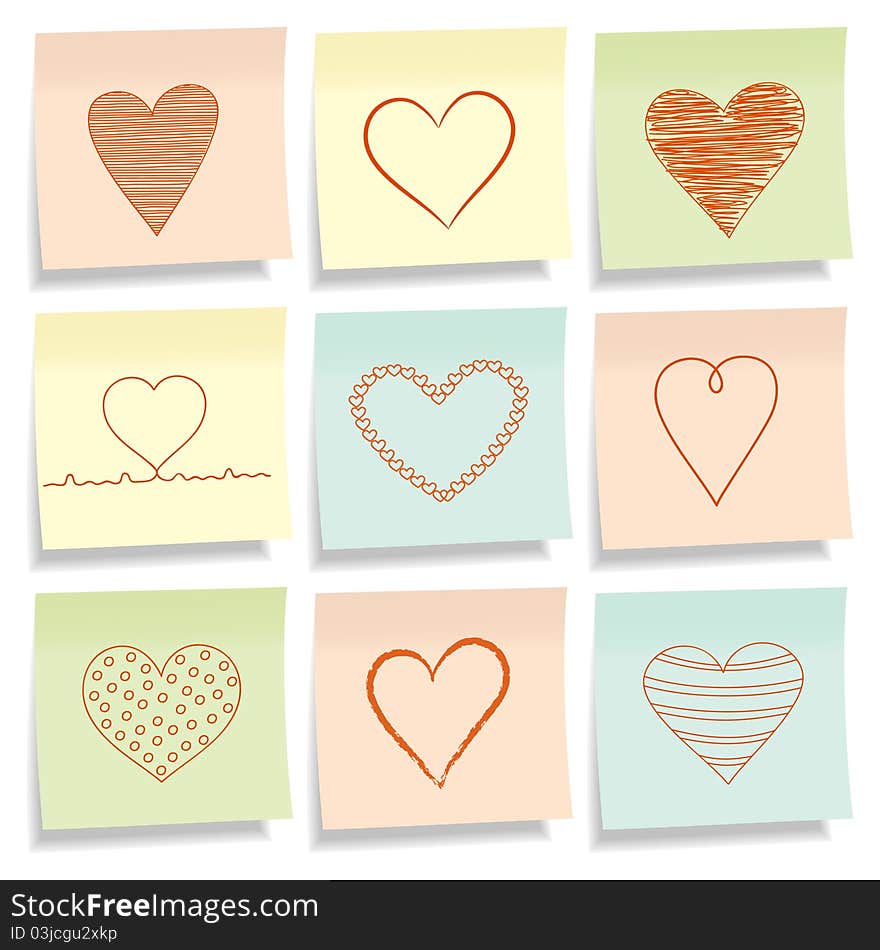 Sticky Notes With Hearts.