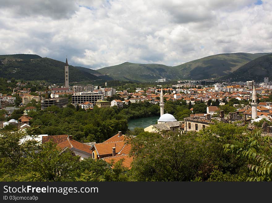 View Over Mostar, Bosnia And Hercegovina