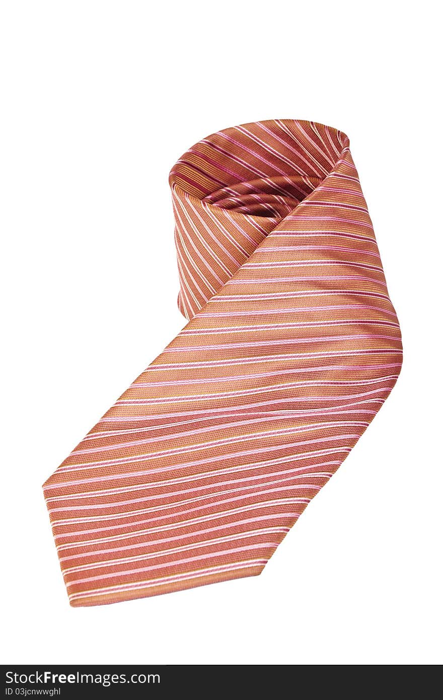 Pink Silk Necktie Over White Background