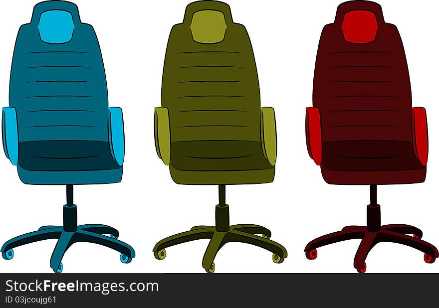 The office chair from imitation leather,illustration for a design