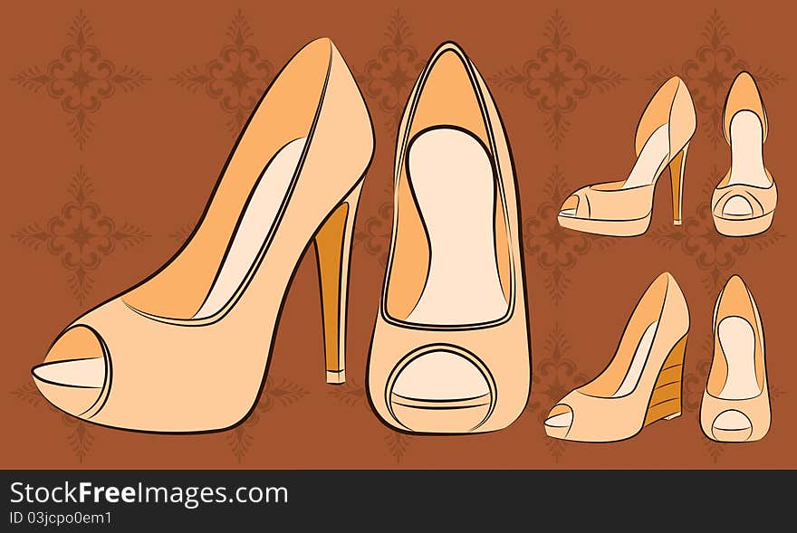 Beautiful pair of shoes with high heel