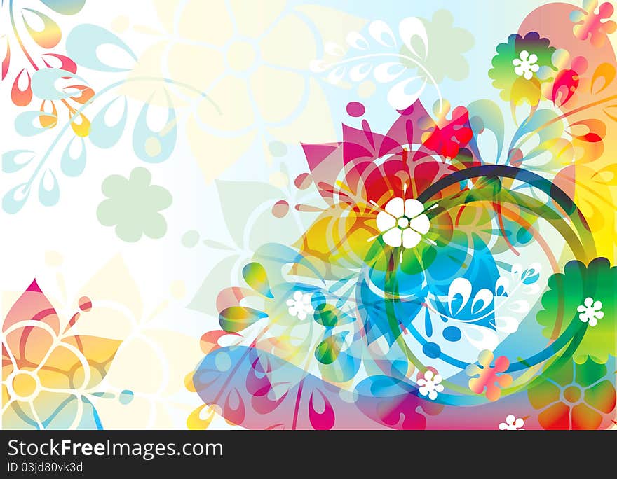 Bright floral background for your design