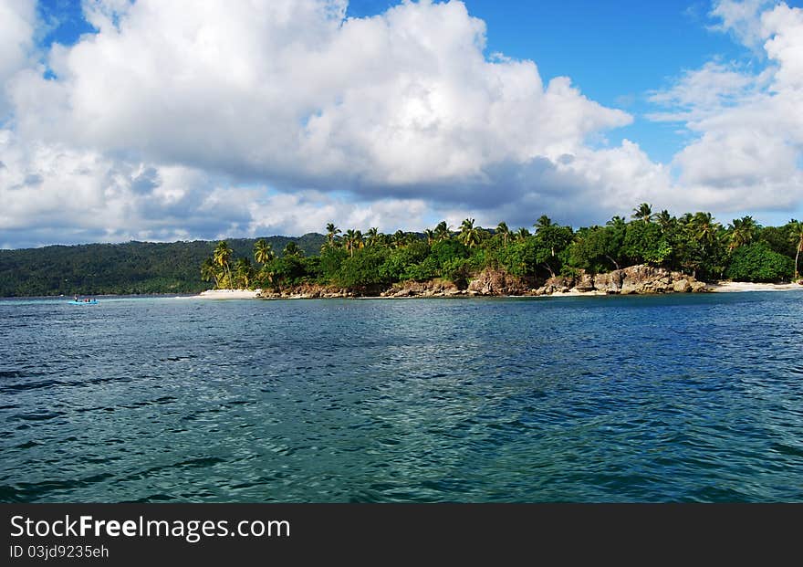 Beautiful tropical island in Caribbeans