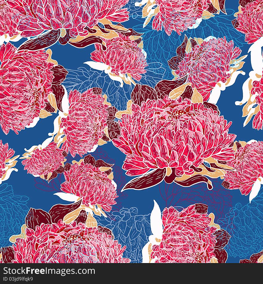 Abstract seamless floral texture