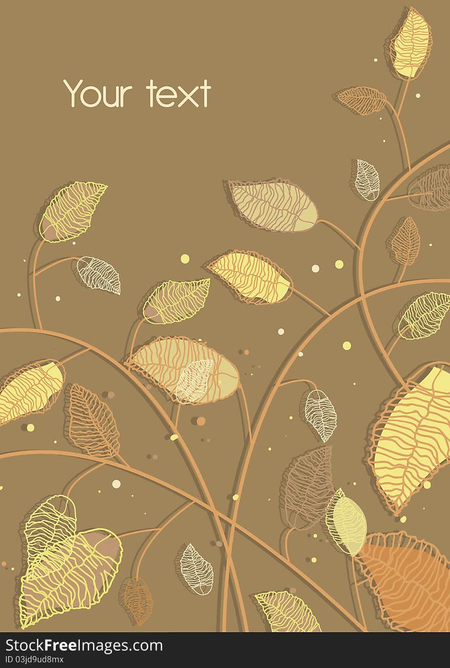 Abstract illustration with drawing leafs. Abstract illustration with drawing leafs