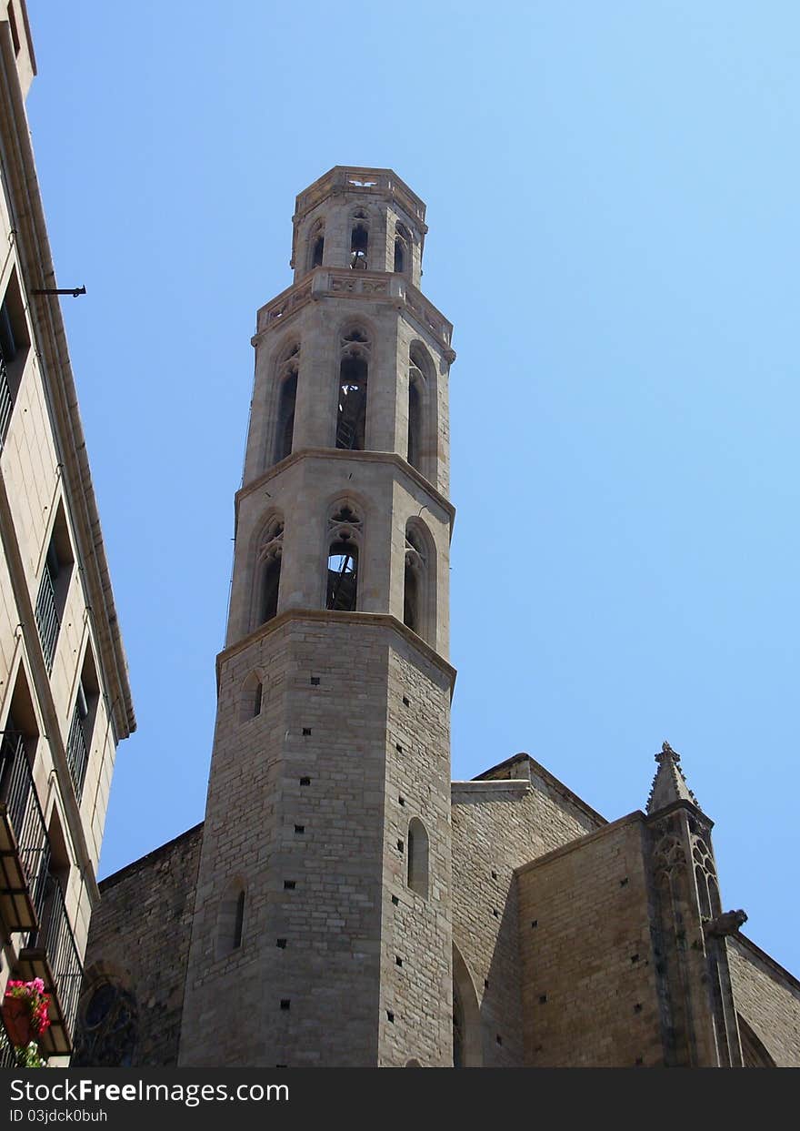 Clock Tower In Barcelona