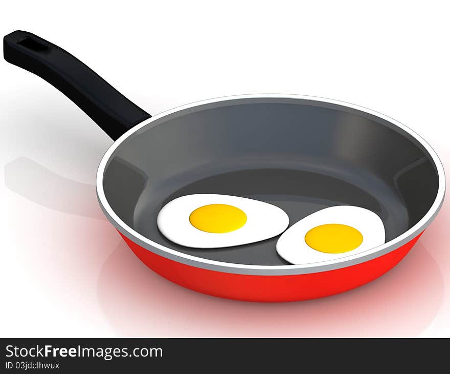 Fried egg isolated on white background