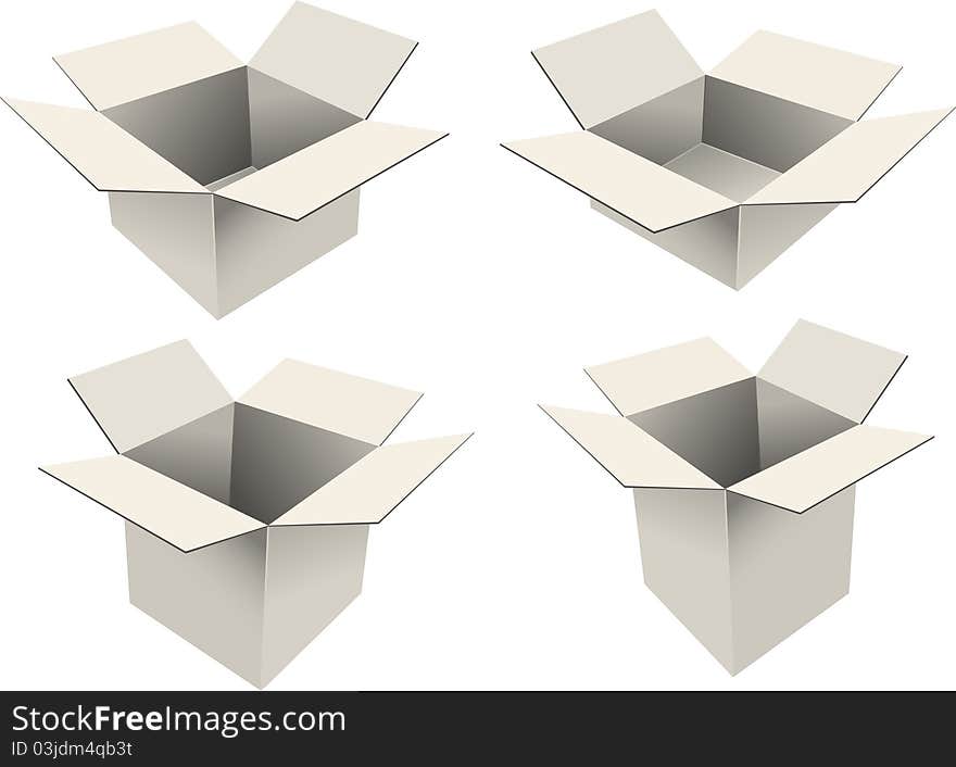 Set of four cardboard boxes. Set of four cardboard boxes