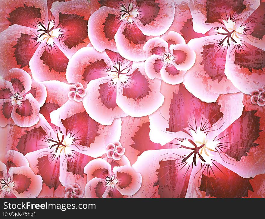 Abstract floral background, raster artwork