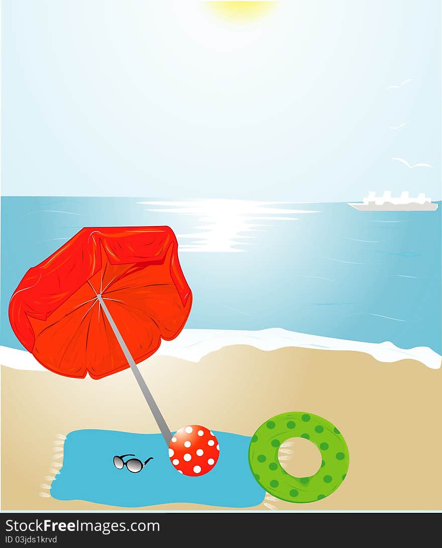 Beach Umbrella an summer icons