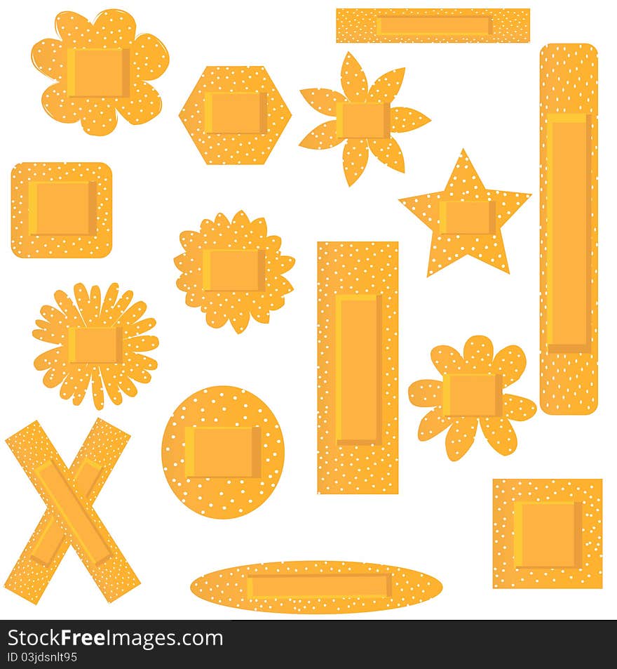 Set Of Flowers Beige Plasters