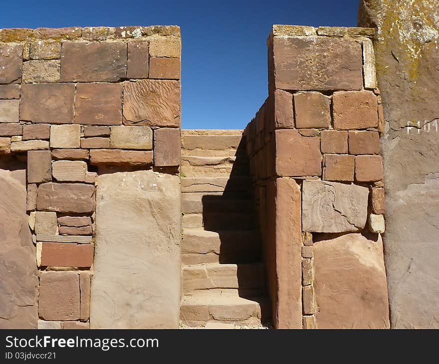 Tiwanaku - ancient city in Bolivia, 72 km from La Paz, near the eastern shore of Lake Titicaca. Dated 12-17 century BC. Tiwanaku - ancient city in Bolivia, 72 km from La Paz, near the eastern shore of Lake Titicaca. Dated 12-17 century BC.