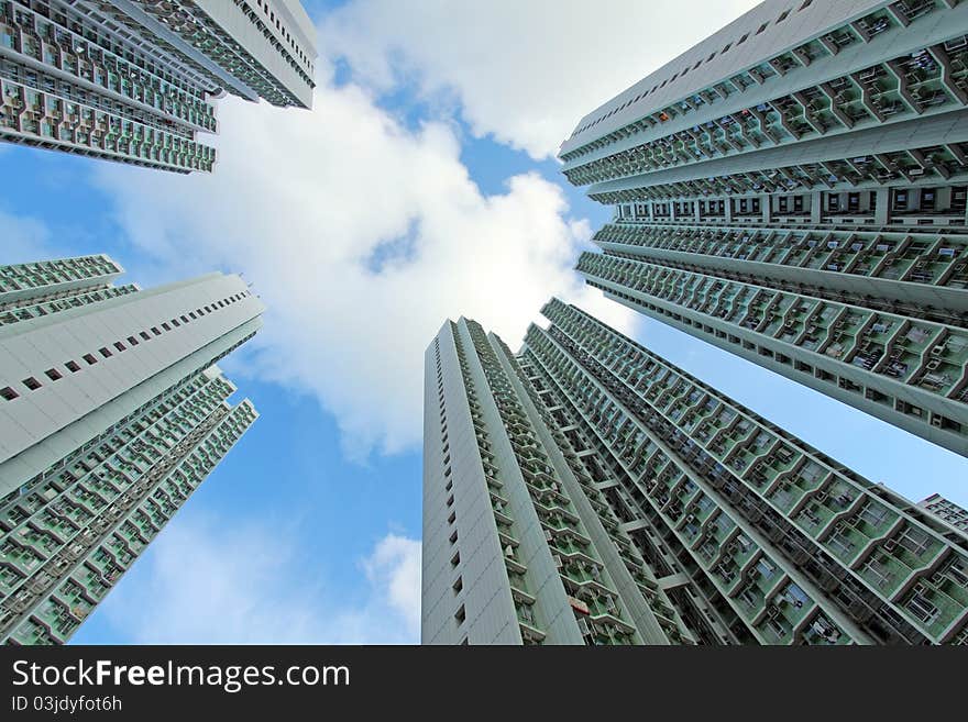 Packed Hong Kong public housing