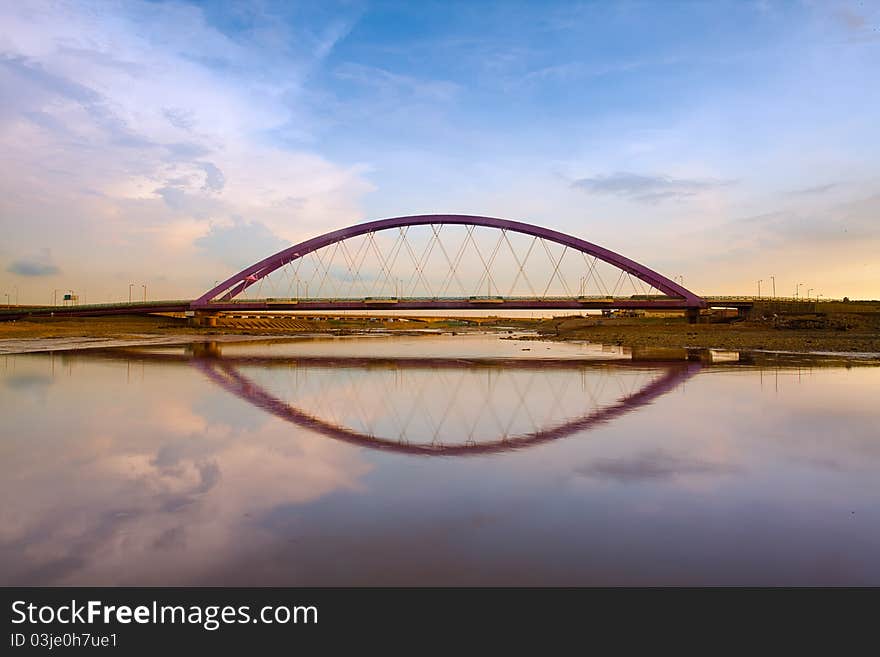 Color Red Bridge Sunset