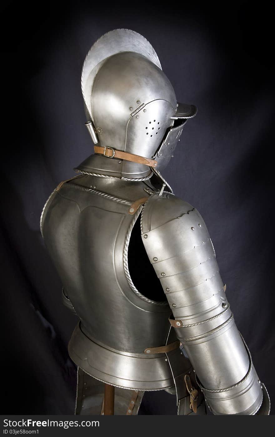 Armour of the medieval knight. Metal protection of the soldier against the weapon of the opponent