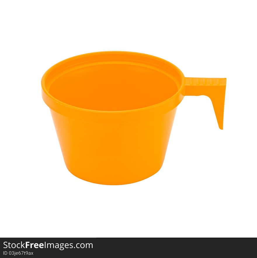 Plastic cup isolated on white with clipping path.