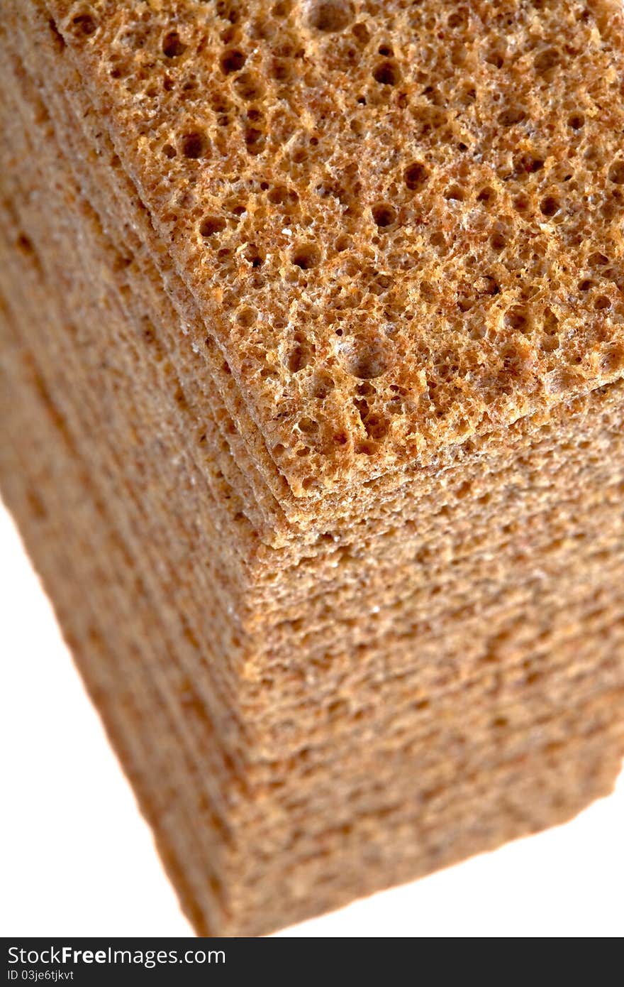 Stack of thin crispbreads close-up