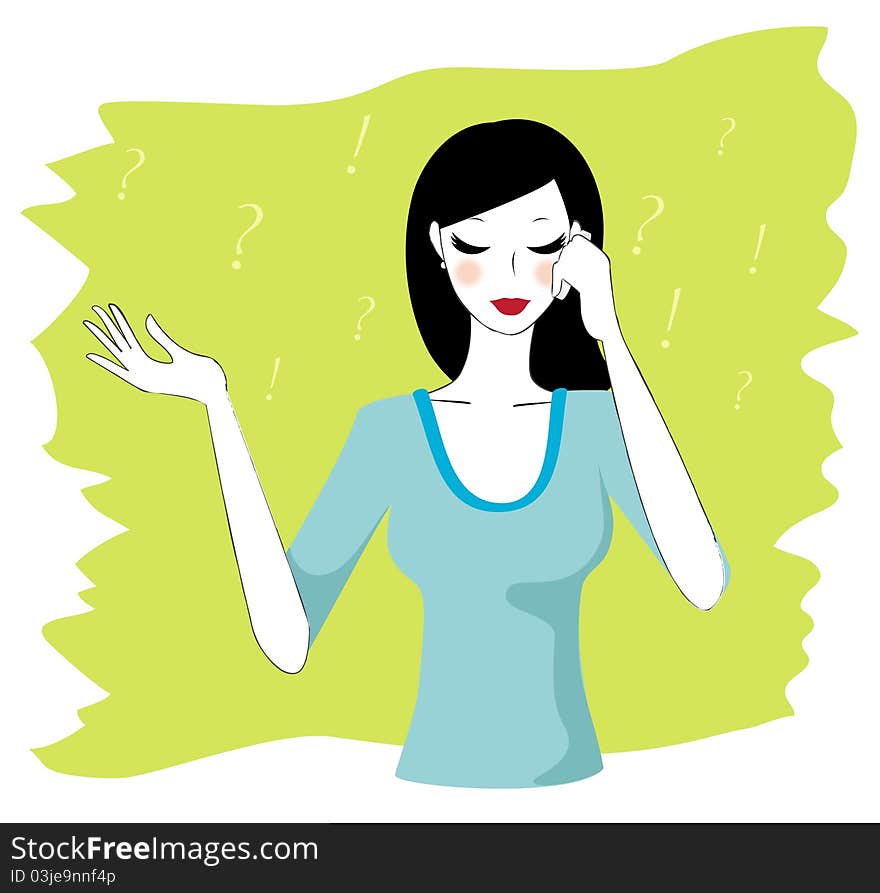 Young woman talking on the phone gesturing with her hand. Young woman talking on the phone gesturing with her hand.