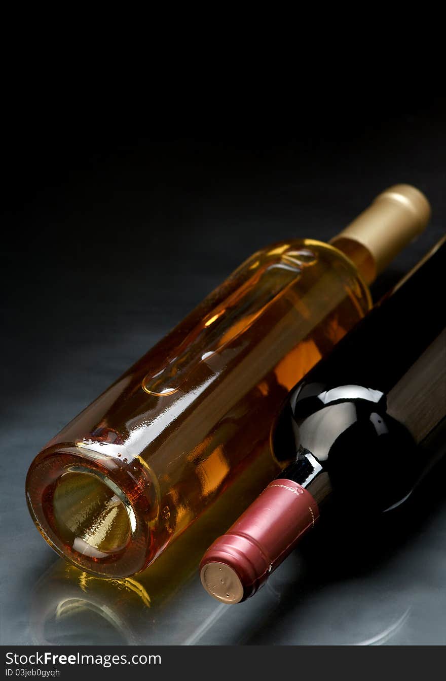 Bottle of wine on a dark background