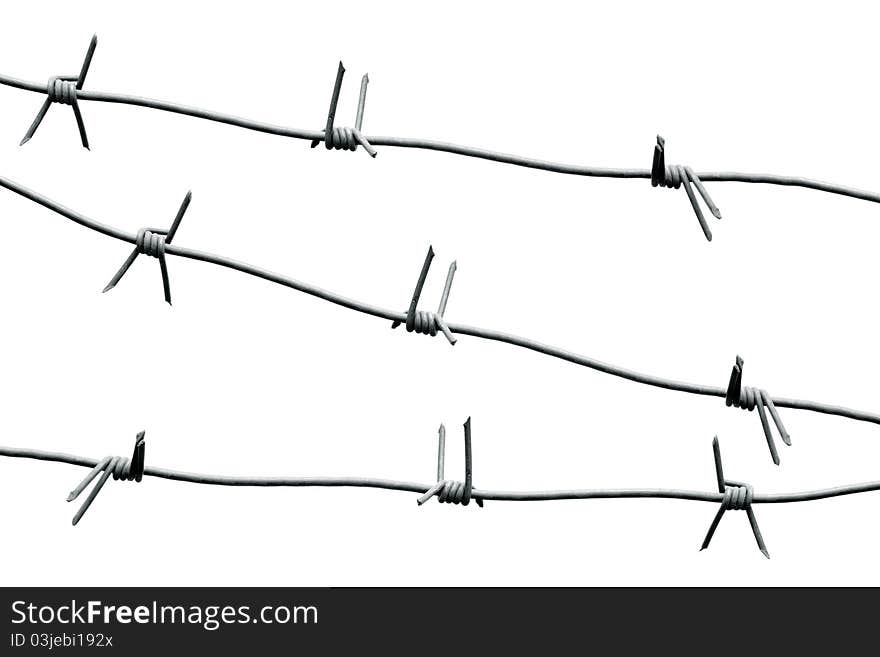 Barbed wire. Isolated on white background