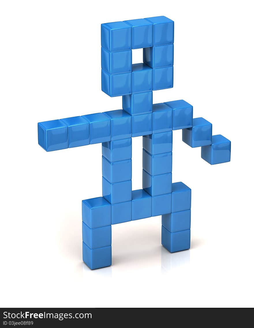 Blue Pixel Man