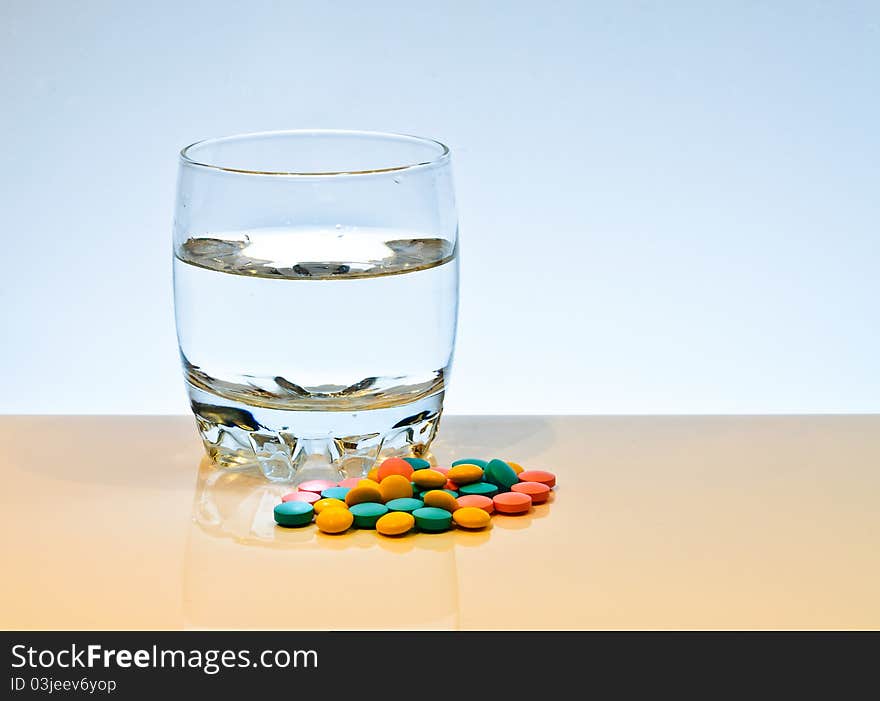 Colored tablets. Isolated on white background