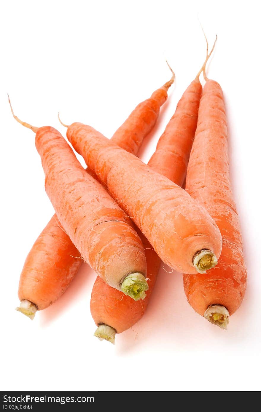 Bunch of carrots isolated on white