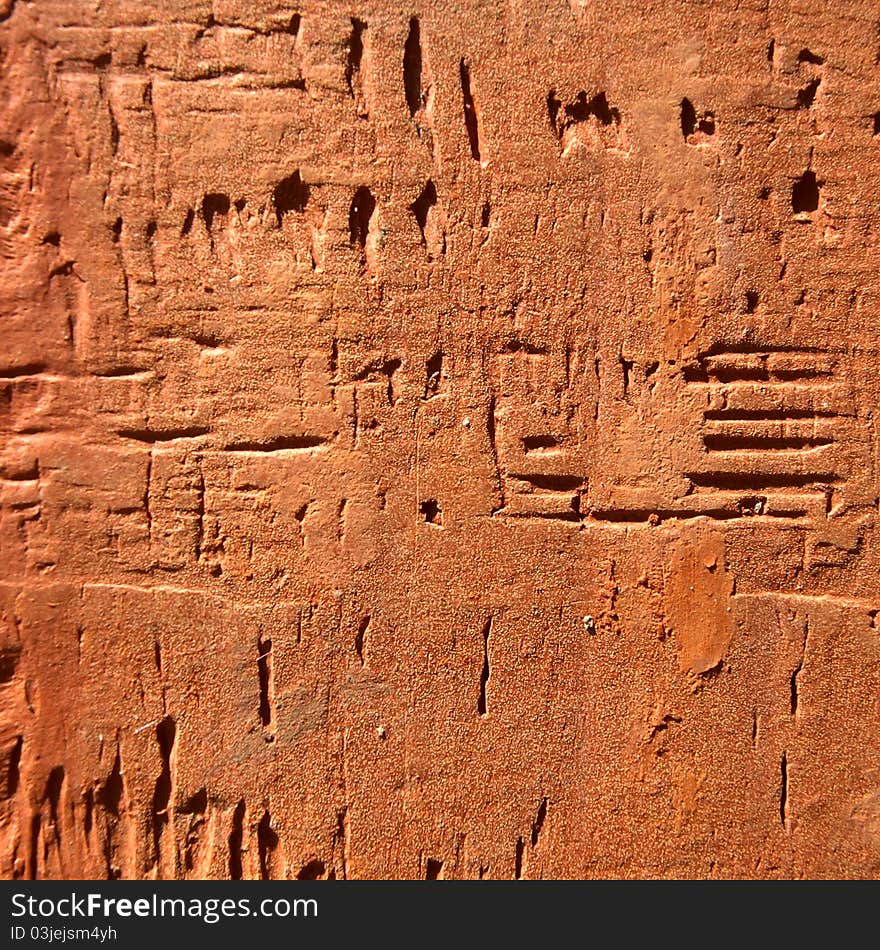 Brick texture close-up, orange color