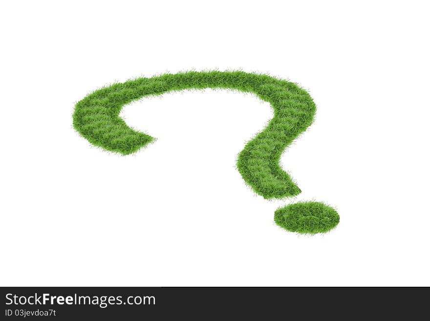 Grass in symbol of question mark