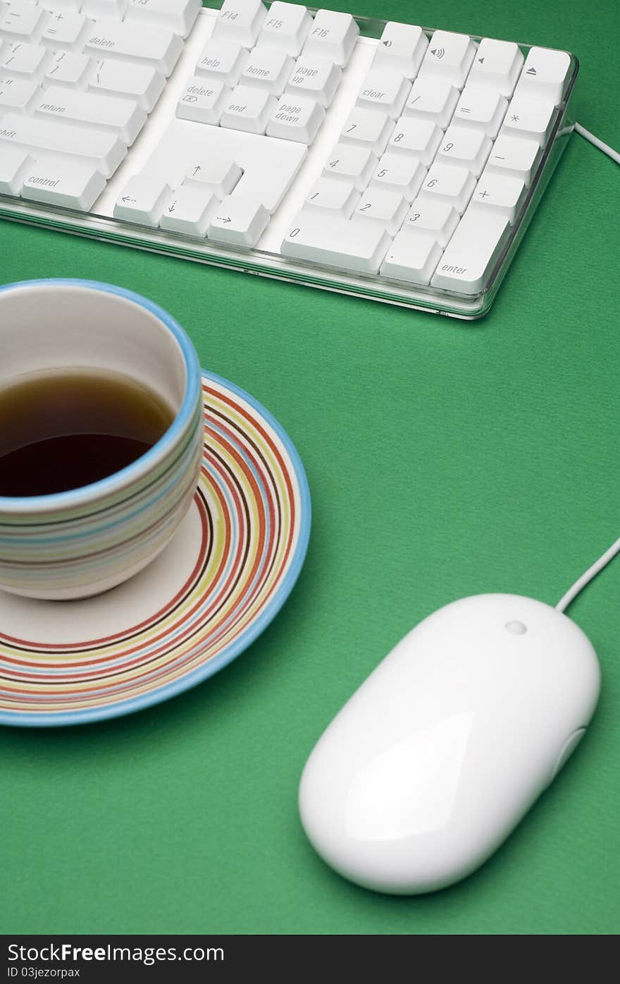 Keyboard and mouse with coffee. Keyboard and mouse with coffee