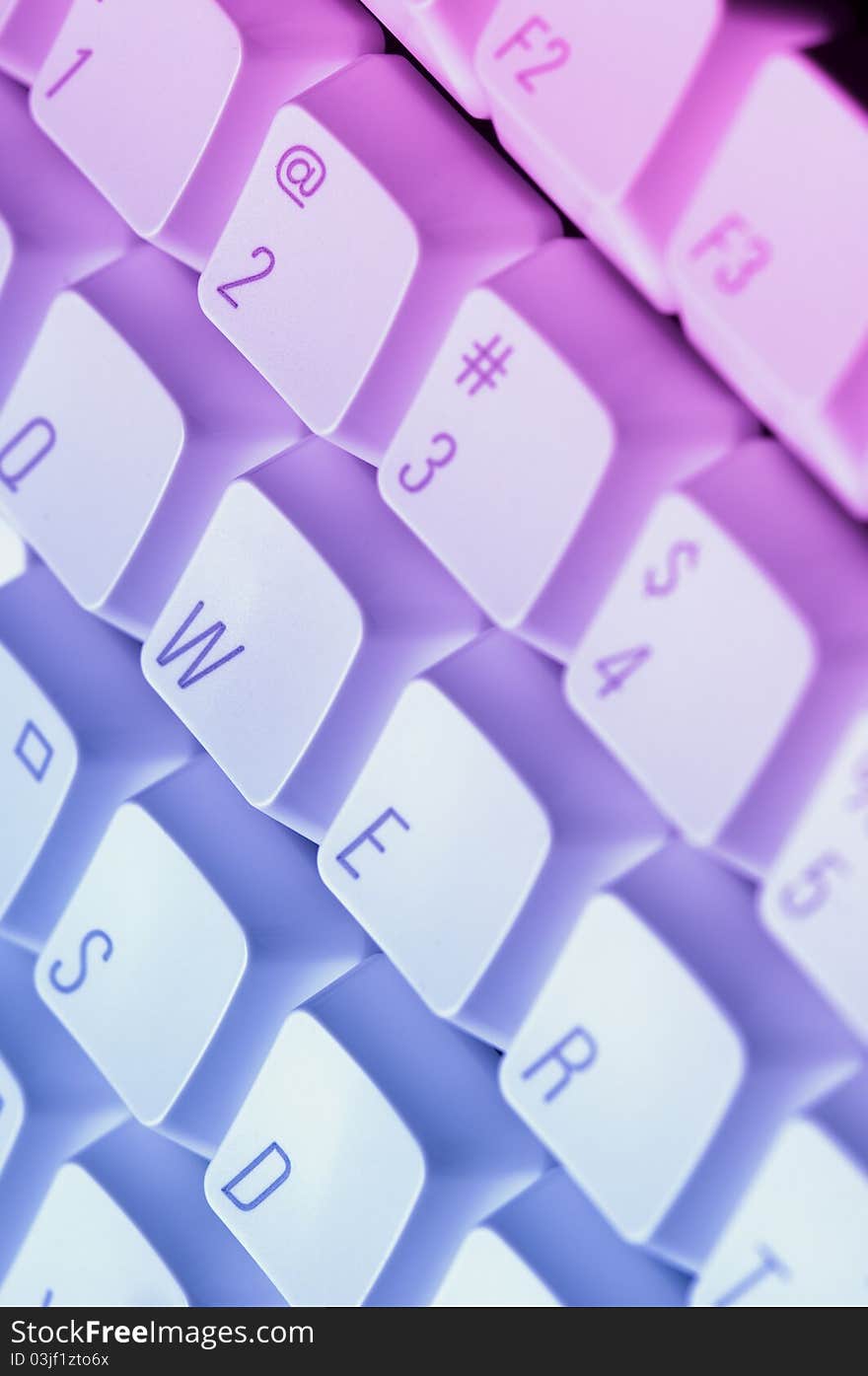 A part of keyboard with color lighting