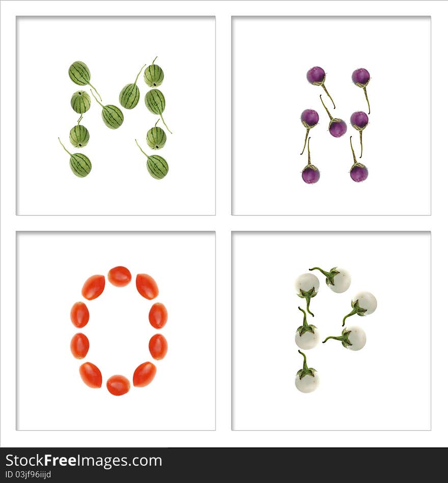 Fonts from vegetable