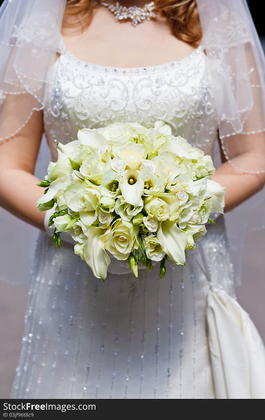 Close up of wedding bouquet