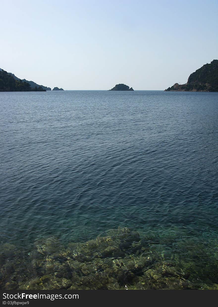 Island in aegean sea landscape