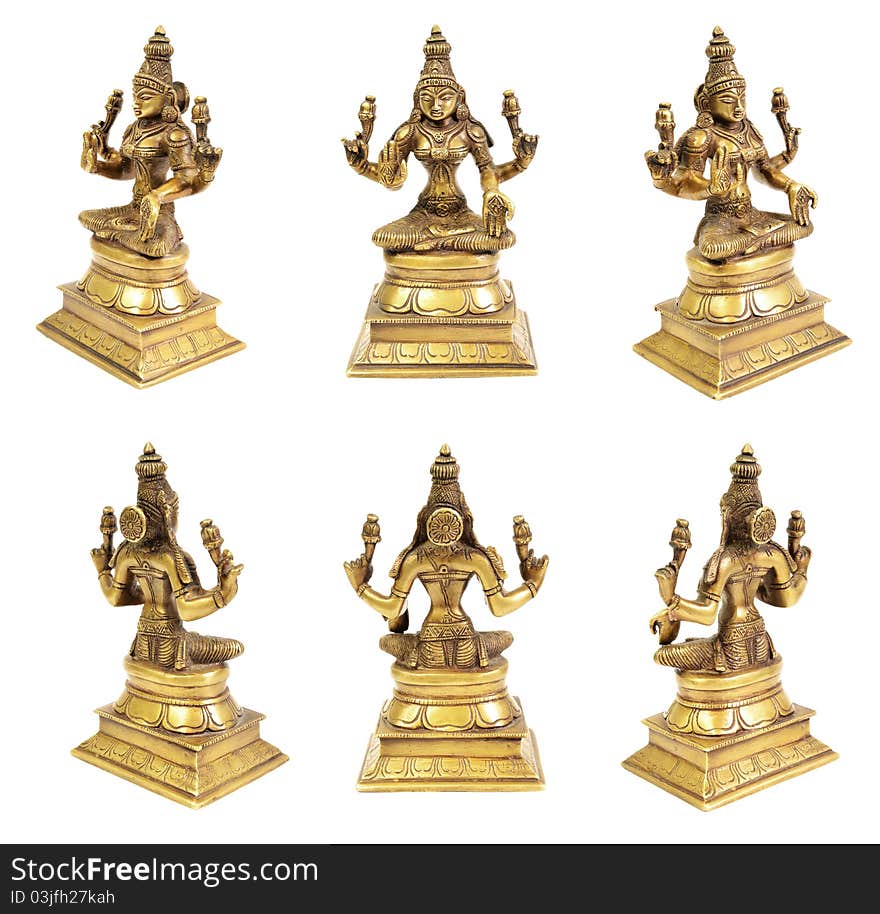 Bronze statue of Indian goddess Lakshmi - Vishnu's wife. Bronze statue of Indian goddess Lakshmi - Vishnu's wife.